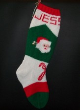 Pattern Only Hand Knitted SANTA /CANDY CANES Christmas Stocking