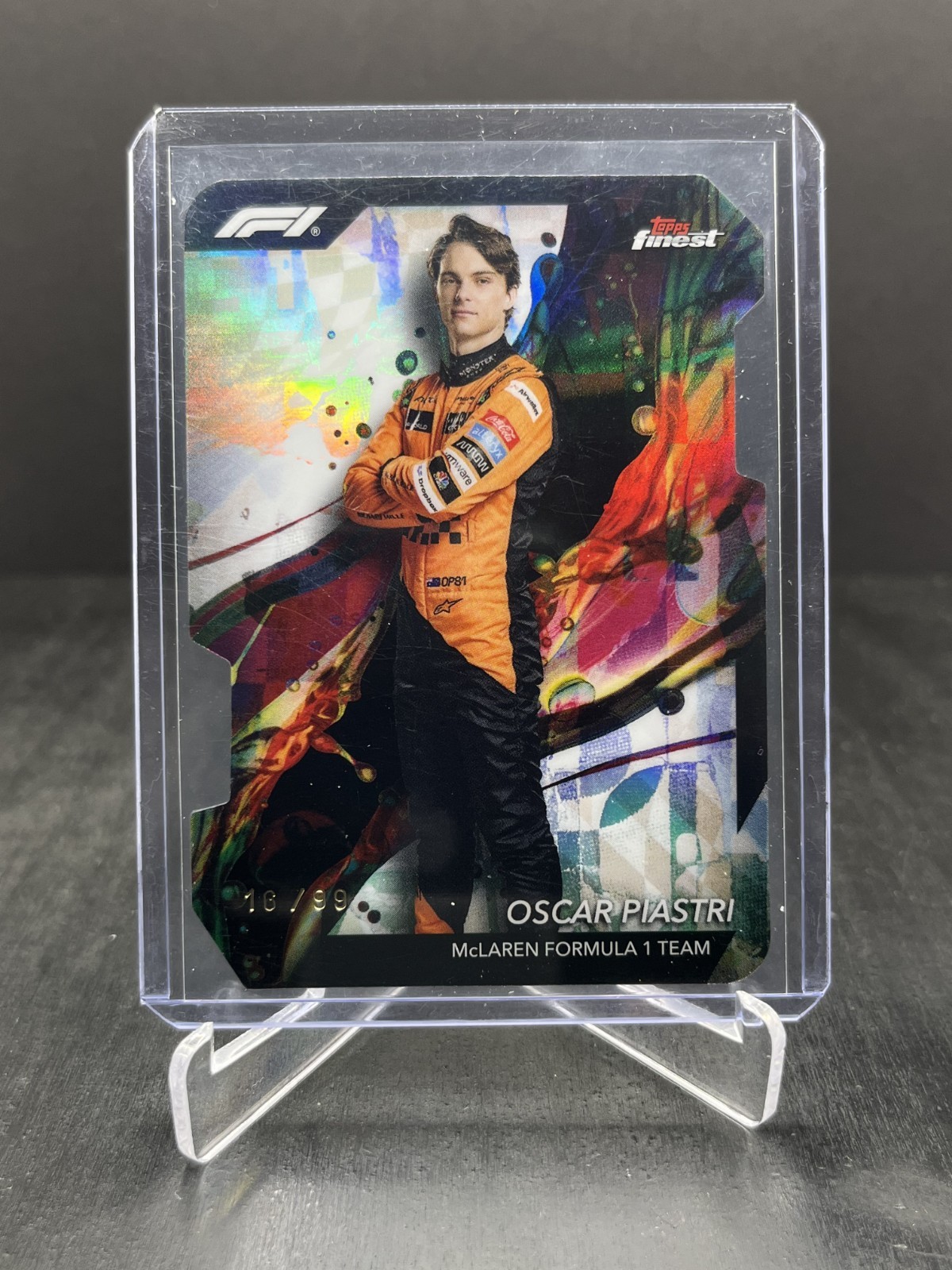 2024 Topps Finest Formula 1 F1 Oscar Piastri Common Die Cut 16/99 #8