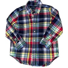 Ralph Lauren Kids Plaid Button Down Shirt Long Sleeve Multi Color Size Small