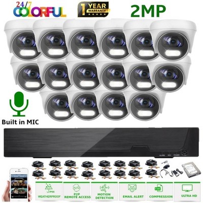 Kamera CCTV-System COLORVU AUDIO 4/8/16CH DVR HD Home Outdoor Security Kit