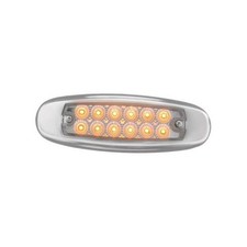 Grand General 78566 Amber Rectangular Spyder 12-LED Amber/Clear w/S.S Bezel