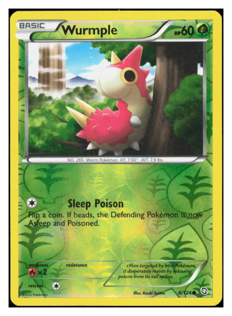 Wurmple Reverse Holo Common Dragons Exalted 6/124 LP T001