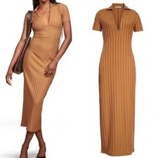 Reformation Lumi Dress v neck Revolve maxi tencel camel women X-Small A003272