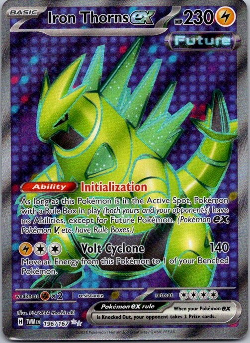 Iron Thorns ex 196/167 Ultra Rare Twilight Masquerade Pokemon Holo Near Mint