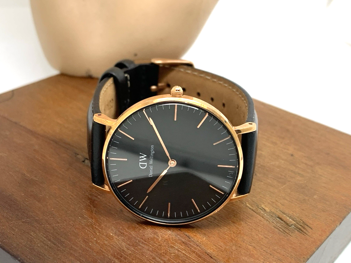 Daniel Wellington Black Dial Rose Gold Case Leather Strap Watch & cuff bracelet Sheffield - Women main image 4