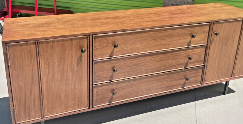 Credenza Sideboard Dresser Vintage MCM Boston Sideboard Dark Walnut