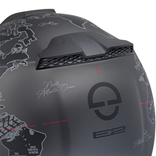 Motorrad Helm 57 (M) - Schuberth E2 Atlas Klapphelm - schwarz-anthrazit-rot matt - Bild 6 von 7