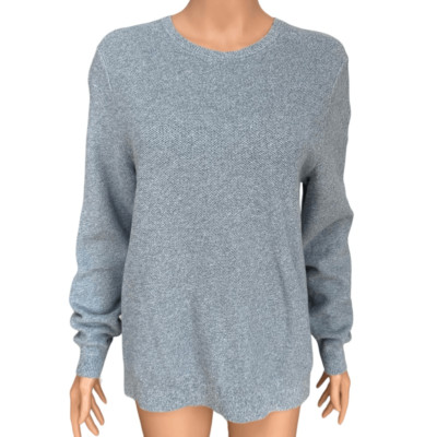 Cos cotton blue textured pullover sweater size M