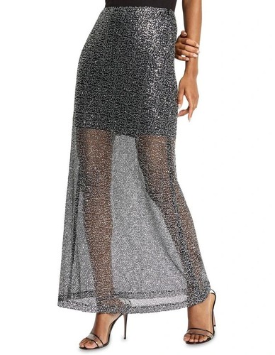 SASS & BIDE 'Dark Nights' Sequin Maxi Skirt - Size Small - $360 - Black / Silver