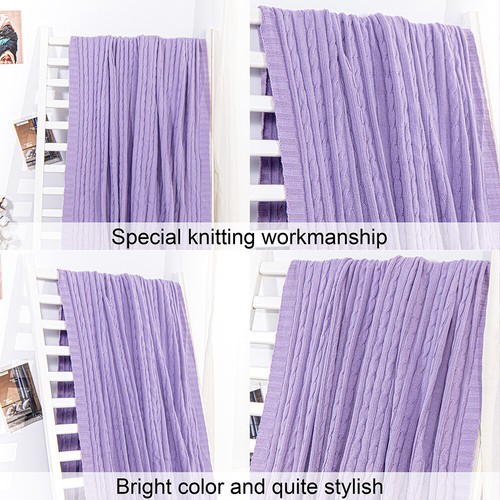 NTBAY 100% Cotton Blanket Weighted Warm Good Craftsmanship 14 Colors Throw Twin - Picture 64 of 108