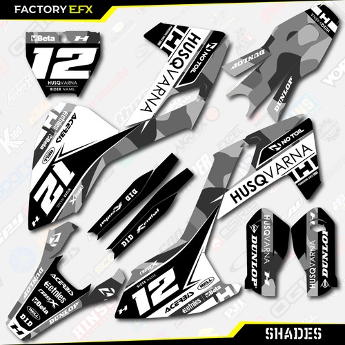 Kit de gráficos de carreras de tonos grises para Husqvarna TC FC 125 250 300 450 16-18 - Imagen 7 de 8