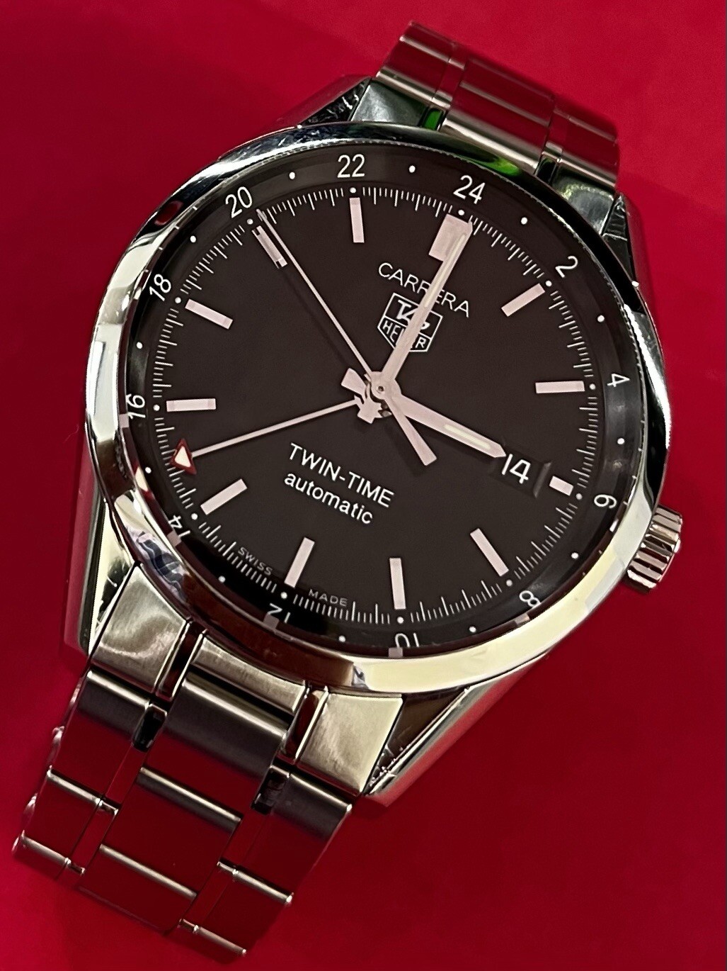 Serviced TAG Heuer WV2115-0 Carrera Twin Time GMT Automtaic