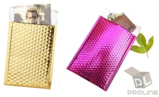 Mix Color 50 Metallic Bubble Padded Poly Mailers #0 Extra Wide CD DVD 6.5x10