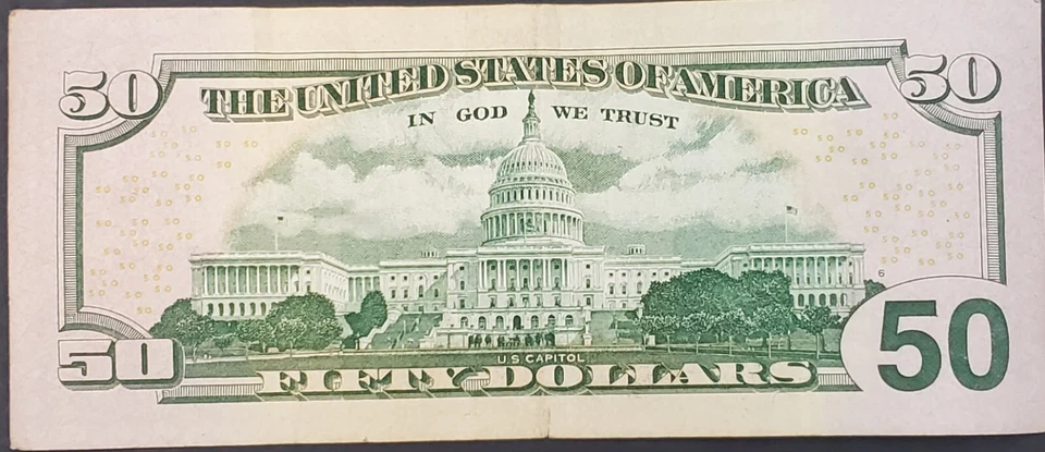 50 Dollar Bill, Trinary 049, Series 2006, IL44944940A - Image 2 of 3