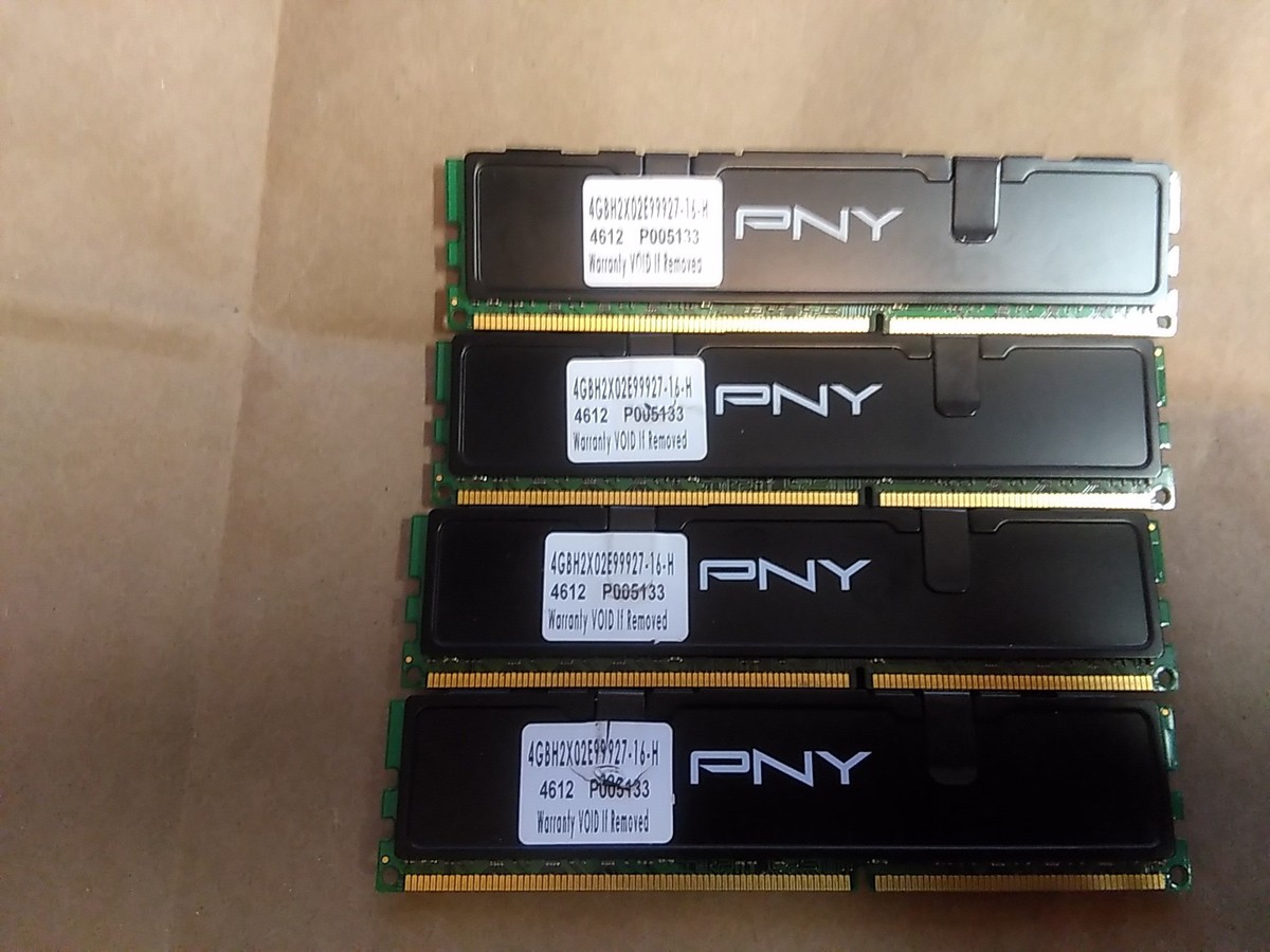 PNY 16GB ddr3 kit (4x4G) PC3-12800 1600 Mhz XLR8 4gbh2x02e99927-16