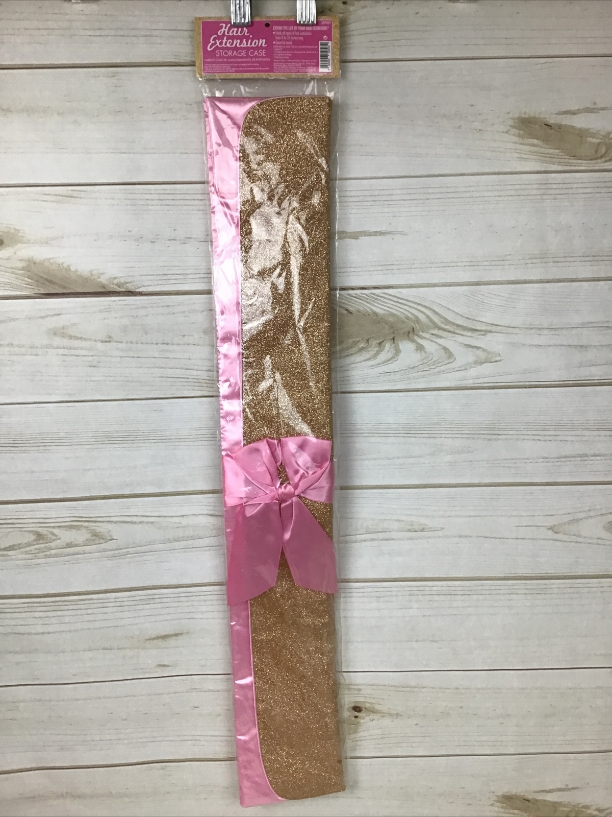 Hair Extension Storage Case Glitter Gold And Pink W/Pink Bow Brand New |  eBay