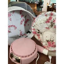 Dominion Pink Electric Deluxe Hair Dryer Bonnet  Carrying Case Works Hot / Cold