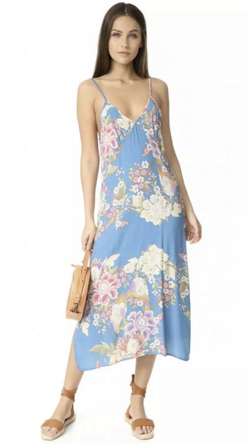 spell blue skies slip dress