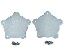 2 Torq Thrust Flat Center Caps Natural Aluminum American Racing Wheel 2-14