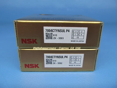 NSK 7004CTYNSULP4 Abec-7 Super Precision Angular Contact Bearing. Matched Pair