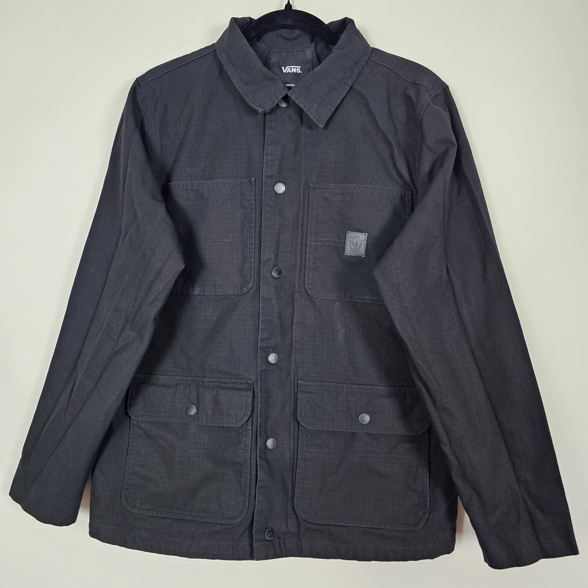 Vans Rowan Zorilla Drill Chore Coat Skater Skull Mens Small Black