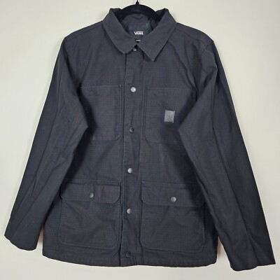 Vans Rowan Zorilla Drill Chore Coat Skater Skull Mens Small Black