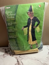 Green Medieval Maiden Green And Gold Renaissance Dress Costume