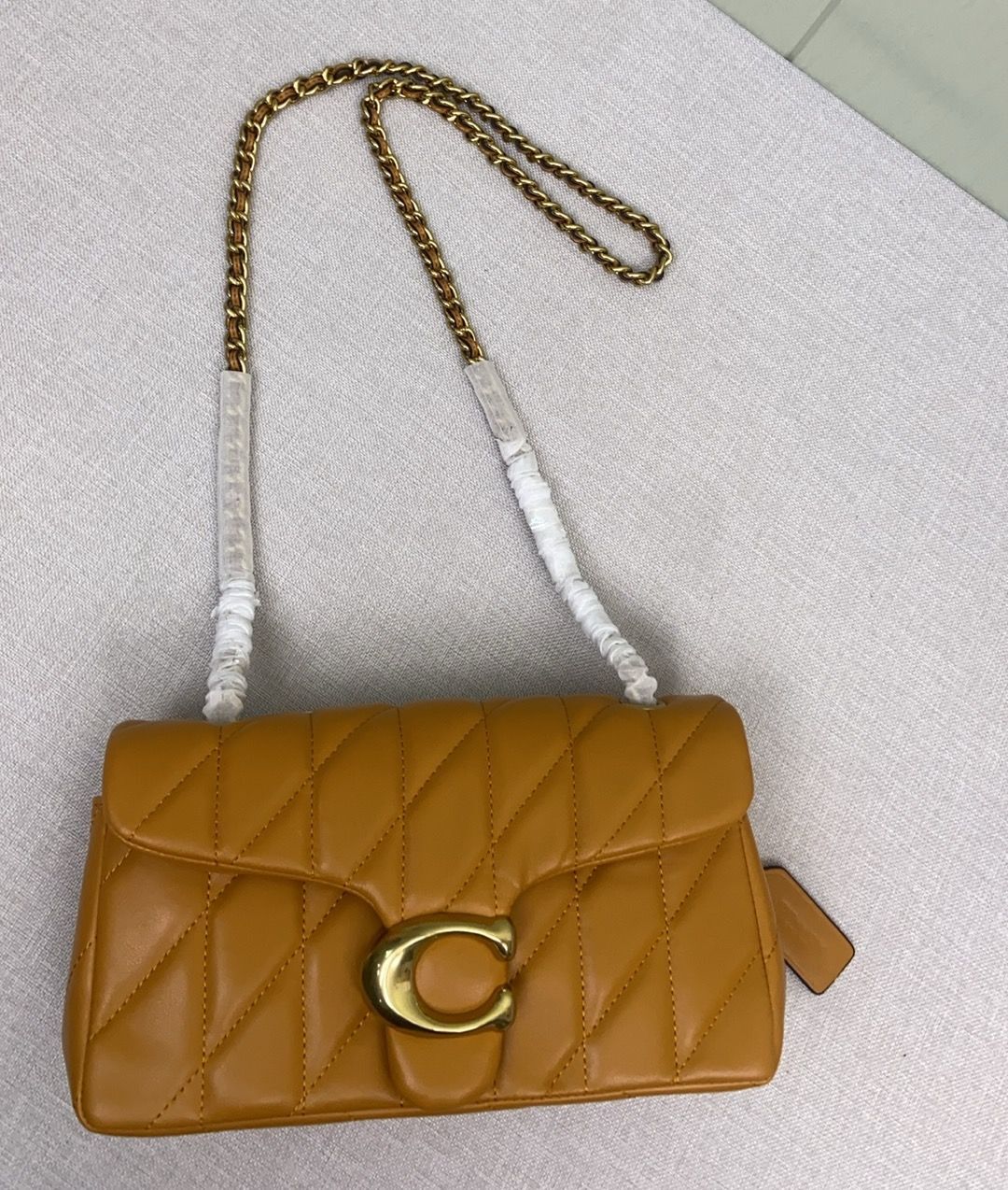 COACH Tabby 26 Quilted Shoulder Bag in Light Brown for Women - New