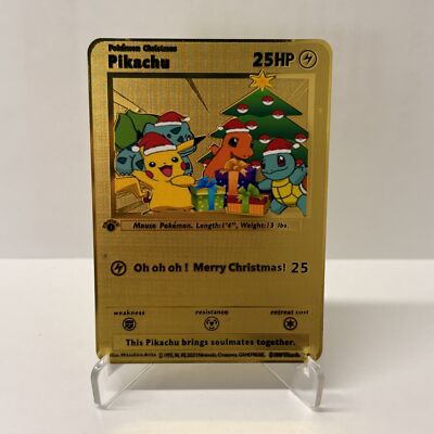 are golden metal pokemon cards real Pikachu Gold Metal Pokémon Card-Collectible Gift Display！YES