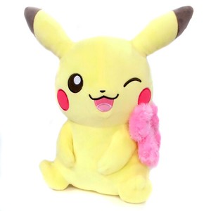 Details About Pikachu Female Cute Pink Girlish Huge Stuffed Toy Fluffy Fashionable Pokemon