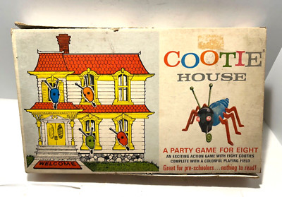 COOTIE HOUSE Board Game Vintage RARE Hard to find, Box & most Parts Not complete