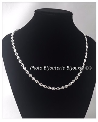 Chaîne Maille Grain De Café En Argent 925/1000 - Longueur 45 Cm, Neuve Avec étiquettes