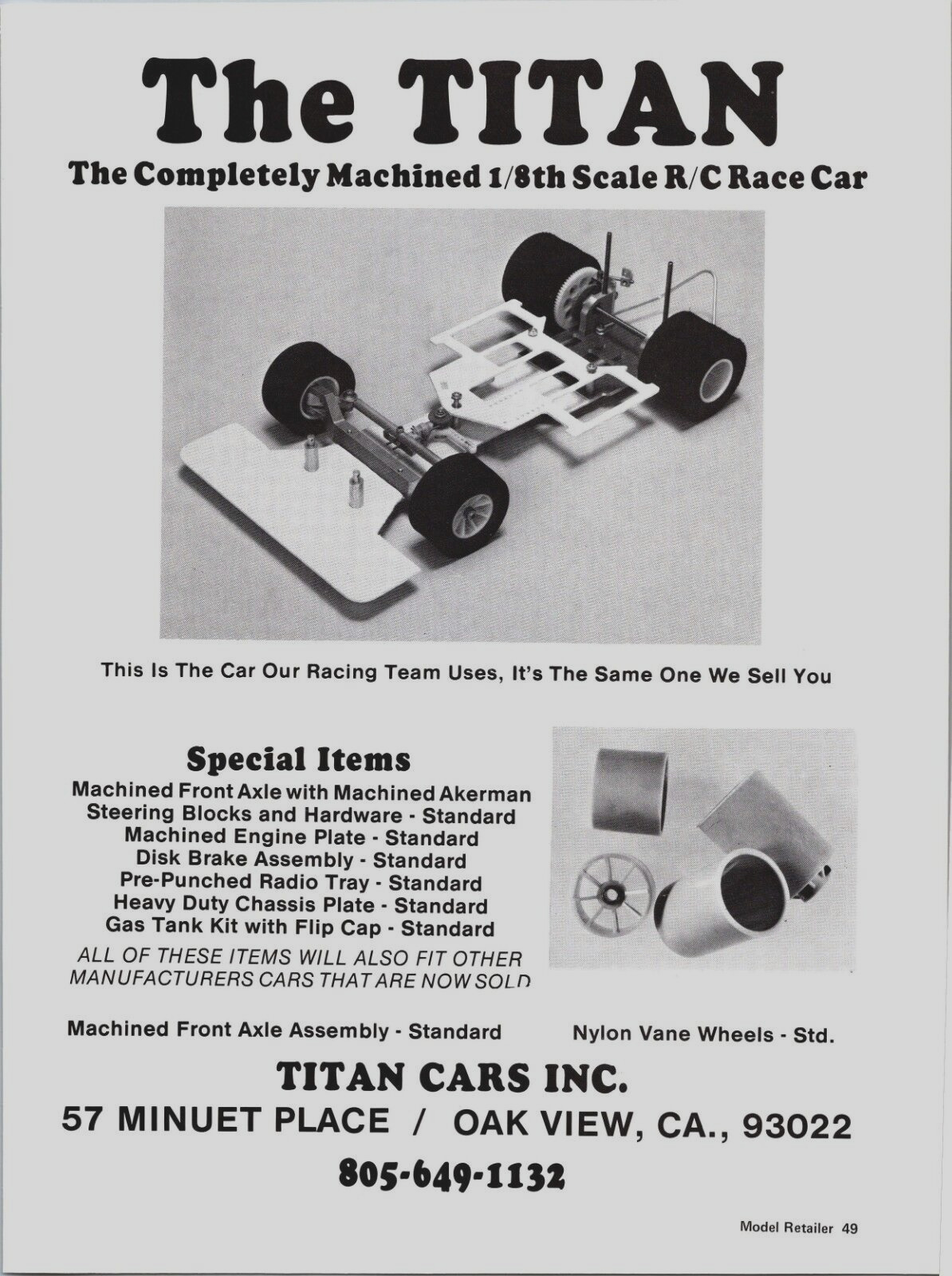 Titan RC Race Cars Print Ad 1979 Wall Art Decor 1/8th Scale