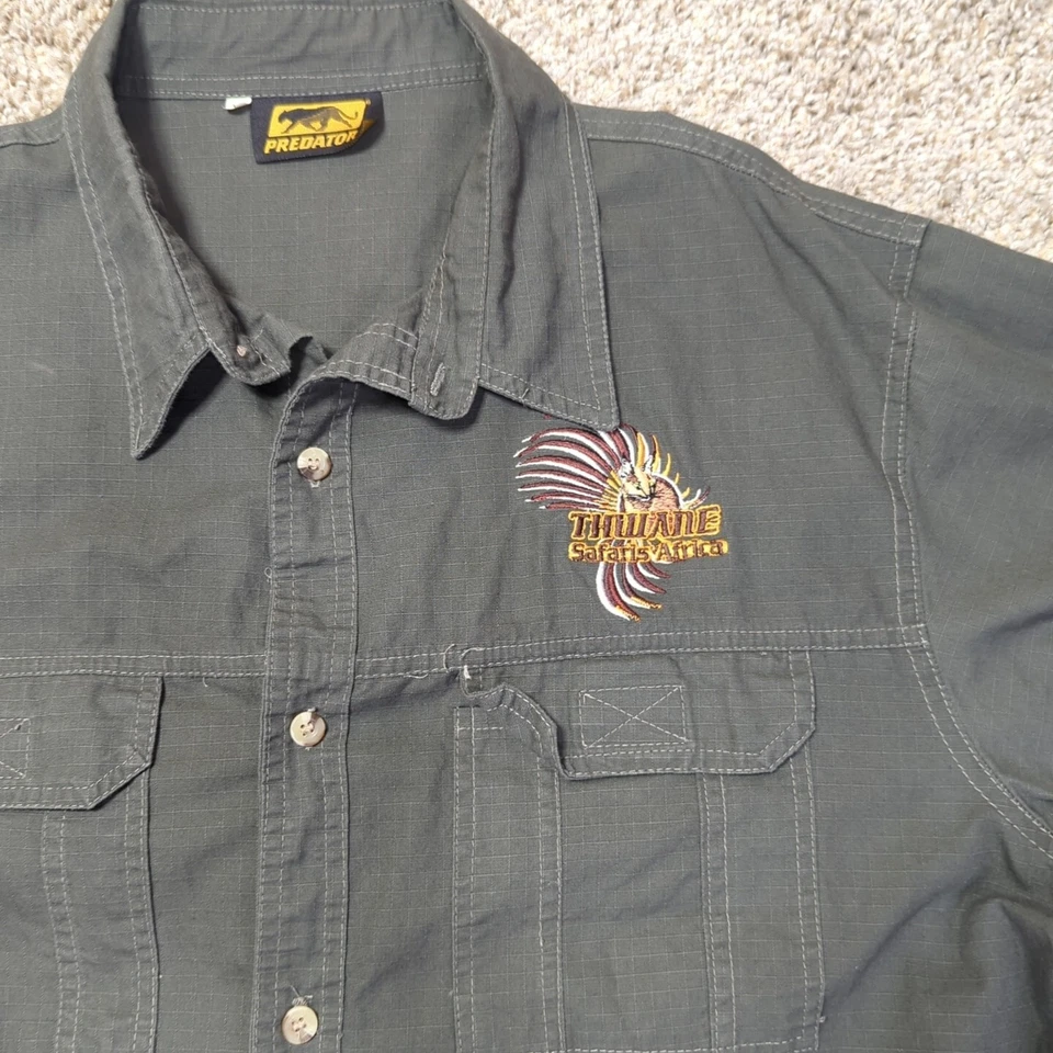 Predator Brown Authentic Safari African Hunting Shirt Thwane Men's Size XL Cargo - Image 3 of 4