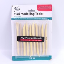 10 Pk Mont Marte Mini Modelling Tools Boxwood, Polymer Clay Sculpting & Moulding