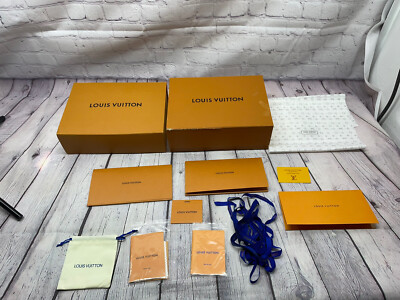 LOUIS VUITTON Magnetic Empty Box Massive Gift Set Items! Ribbon/paper/cert/etc.