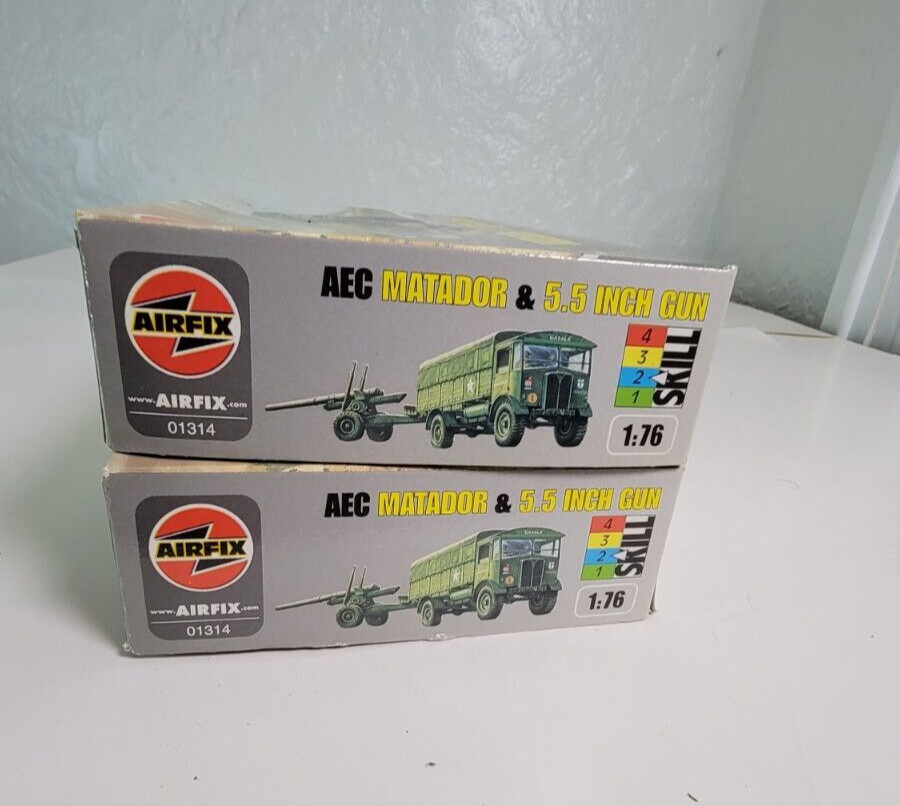 2 Airfix Model Kit AEC Matador & 5.5 Inch Gun SW