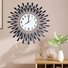 Nordic 3D Luxury Large Art Wall Clock 12-Hour Metal Watch Living Room Home Decor