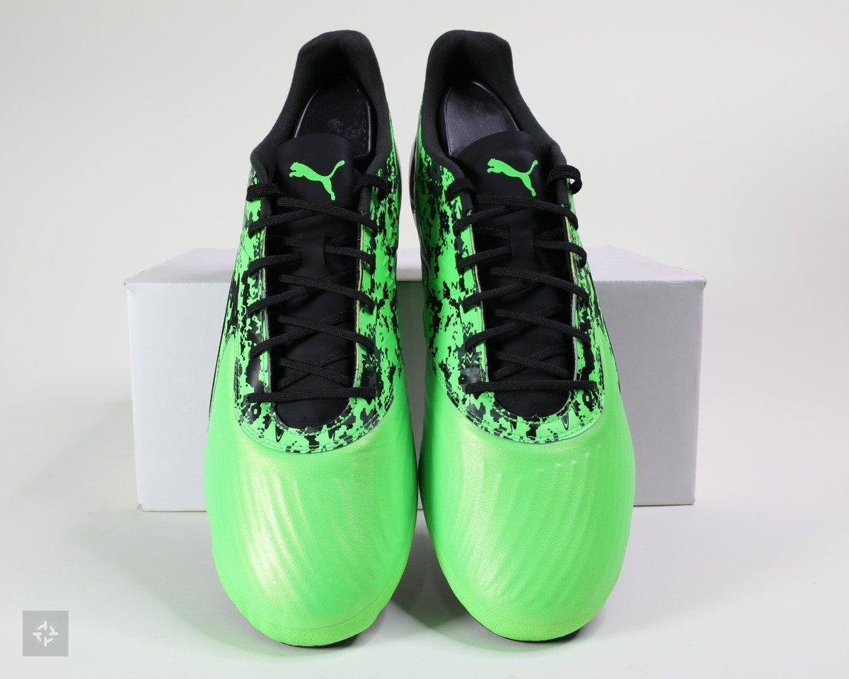 Puma One 19.1 FG AG Green Black Athletic Soccer Cleats Men's Puma One 19.1 FG AG Green Black Athletic Soccer Cleats Men's