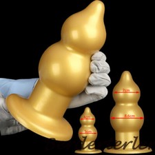 Gold 8.6cm Big Butt Plug Silicone Anal Plug Dildo Anus Masturbator Anal Dilator