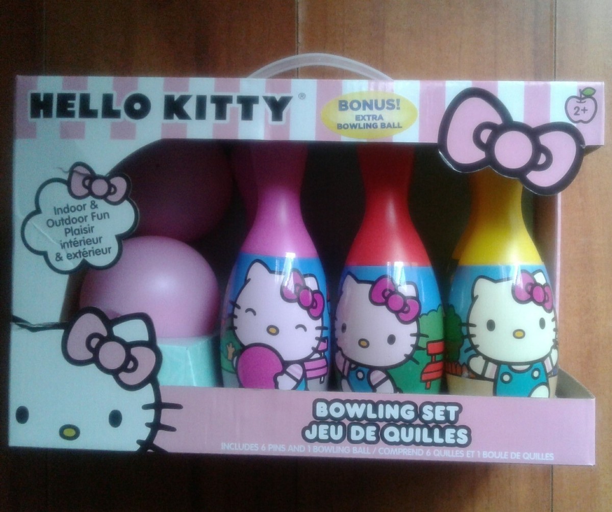Sanrio Hello Kitty Collectible Bowling Set With 6 Pins and 2 Balls