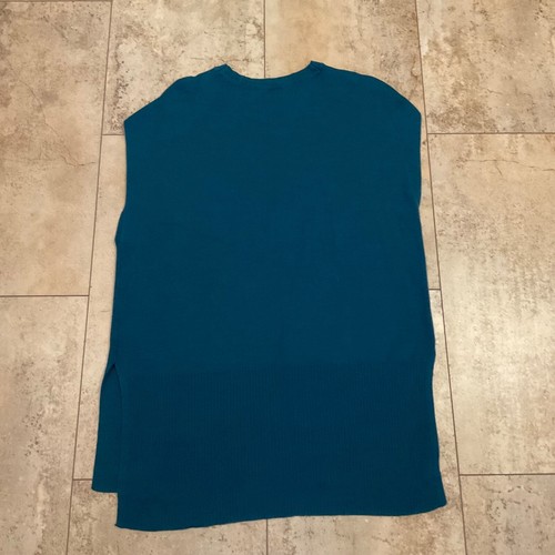 Top túnica suéter largo tejido azul turquesa sin mangas Worthington para mujer talla L - Imagen 10 de 12