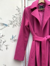 Lipsy Trench Wrap Kimono Coat Jacket Next Longline Pink Work Capsule Belt Wool
