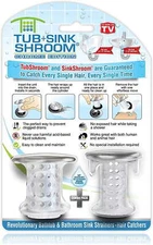 Clear Tub and Sink Shroom Combo for Clog Prevention, Easy to Use