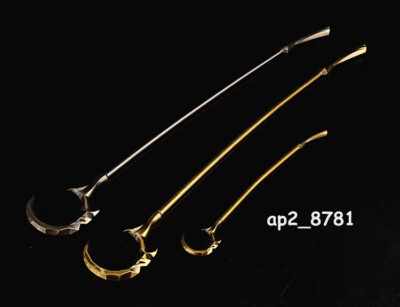1/6 1/12 Metal Sickle Reaping Hook Staff Sceptre Fr 12'' 6'' Action Figure Body 