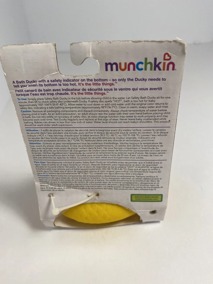 Pato de baño de seguridad Munchkin nuevo con etiquetas con alerta blanca 0M+ LEER DESCRIPCIÓN Foto 2 de 4