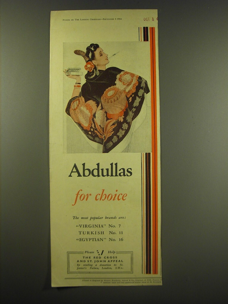 1944 Abdulla Cigarettes Ad