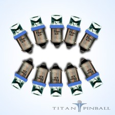 (10 Pack) - 6.3 Volt LED Bulb Concave 44/47 Base (BA9S) Pinball - BLUE