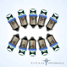 (10 Pack) - 6.3 Volt LED Bulb Concave 44/47 Base (BA9S) Pinball - BLUE