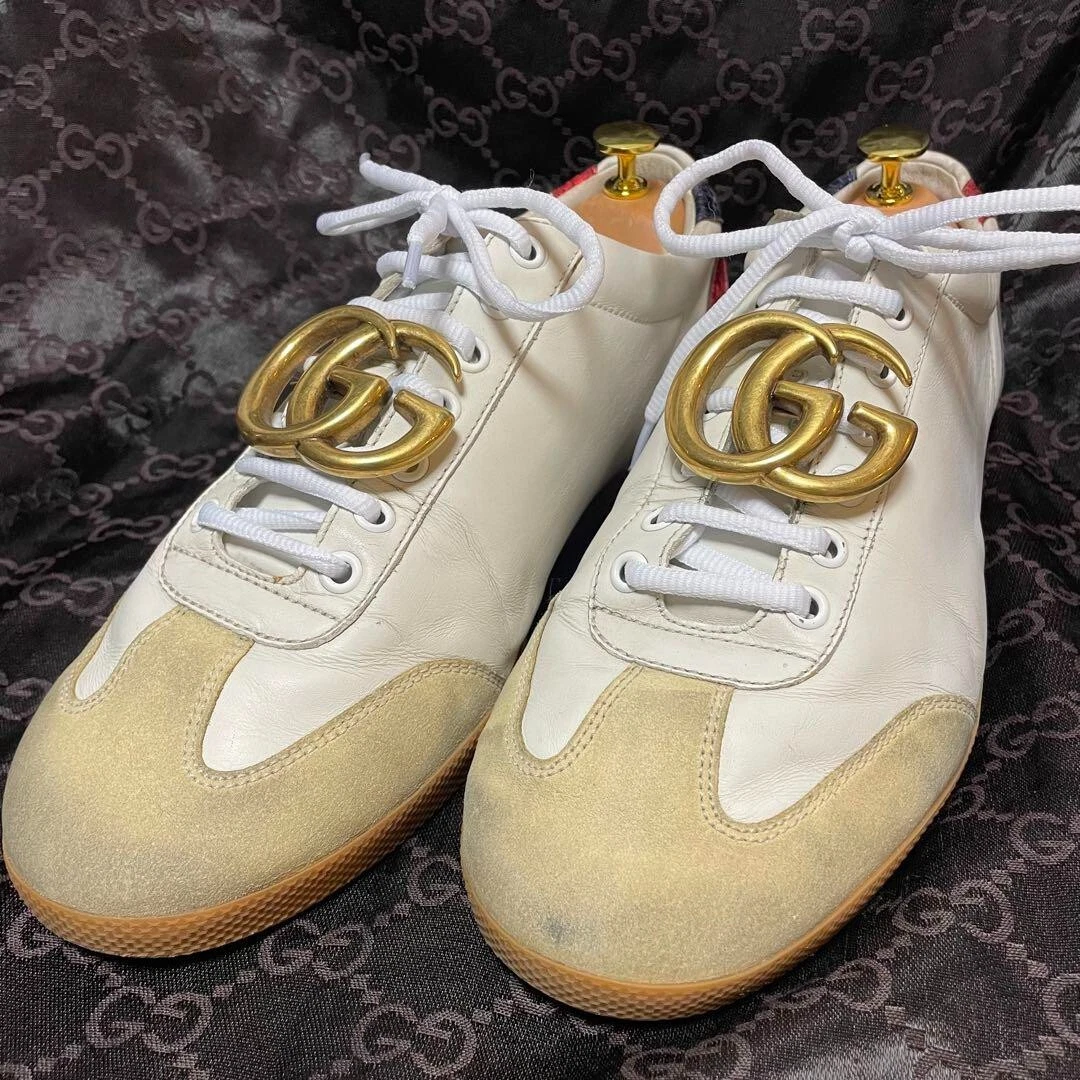Baskets GUCCI GG Marmont 437487 cuir quincaillerie doré taille 9 (27 cm)